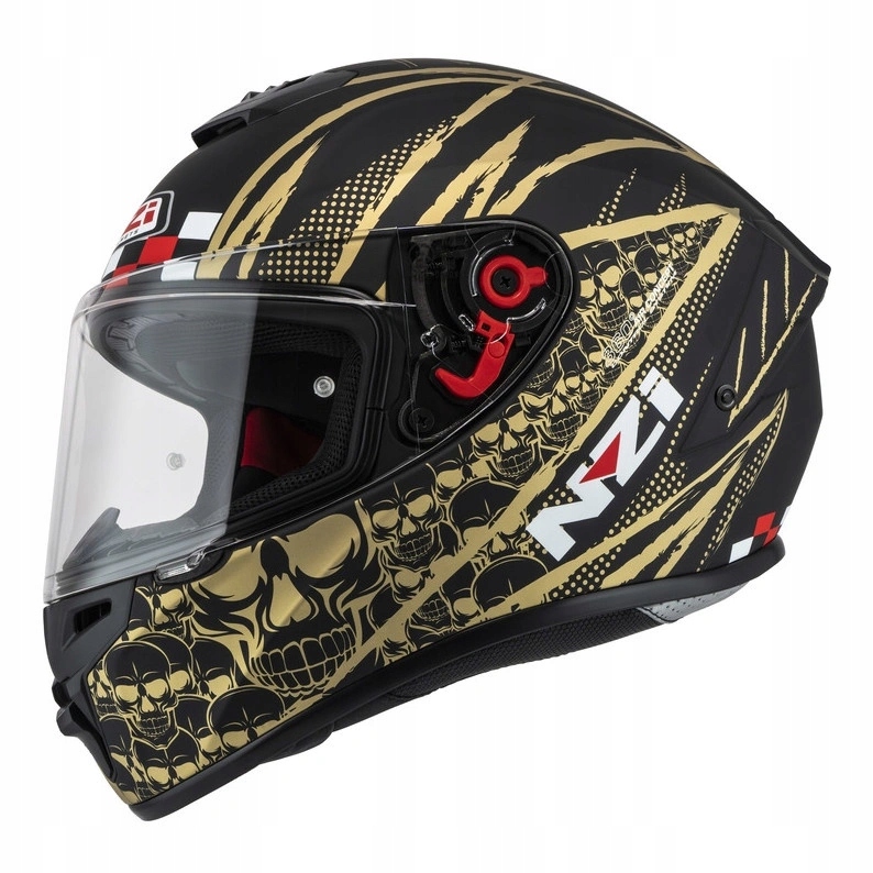 Motocyklová prilba Nzi Trendy Flag Black Gold Matt čierna zlatá Darčeky