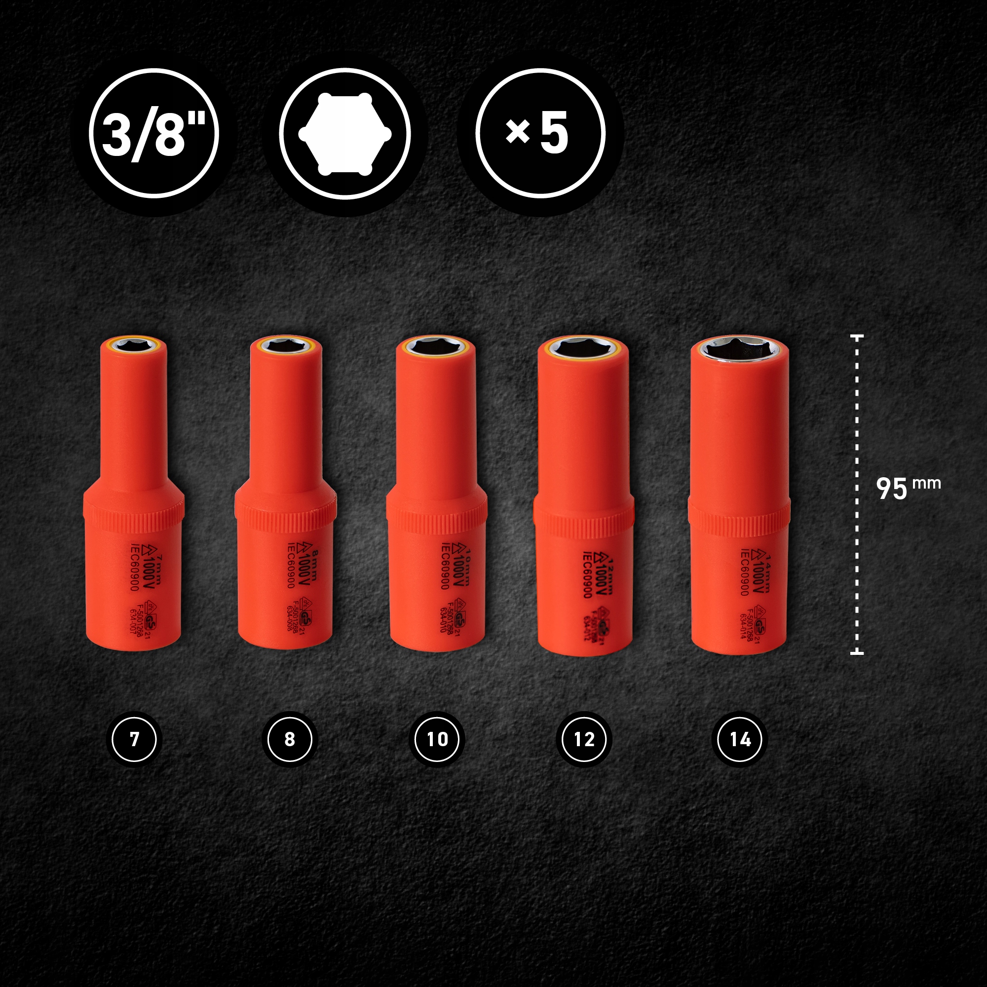 MJW Zestaw narzędzi izolowanych 3/8" VDE 1000V Kod producenta 701-001