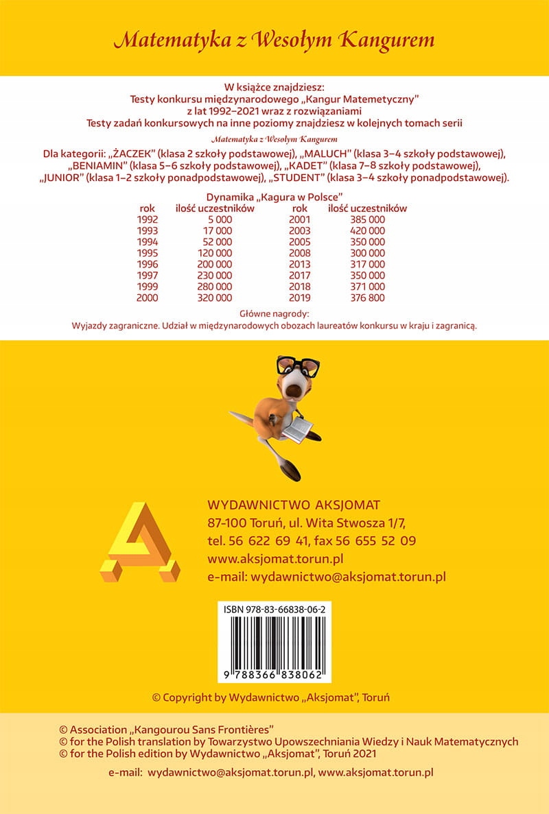 MATEMATYKA Z WESOŁYM KANGUREM MALUCH 2021 Język publikacji polski