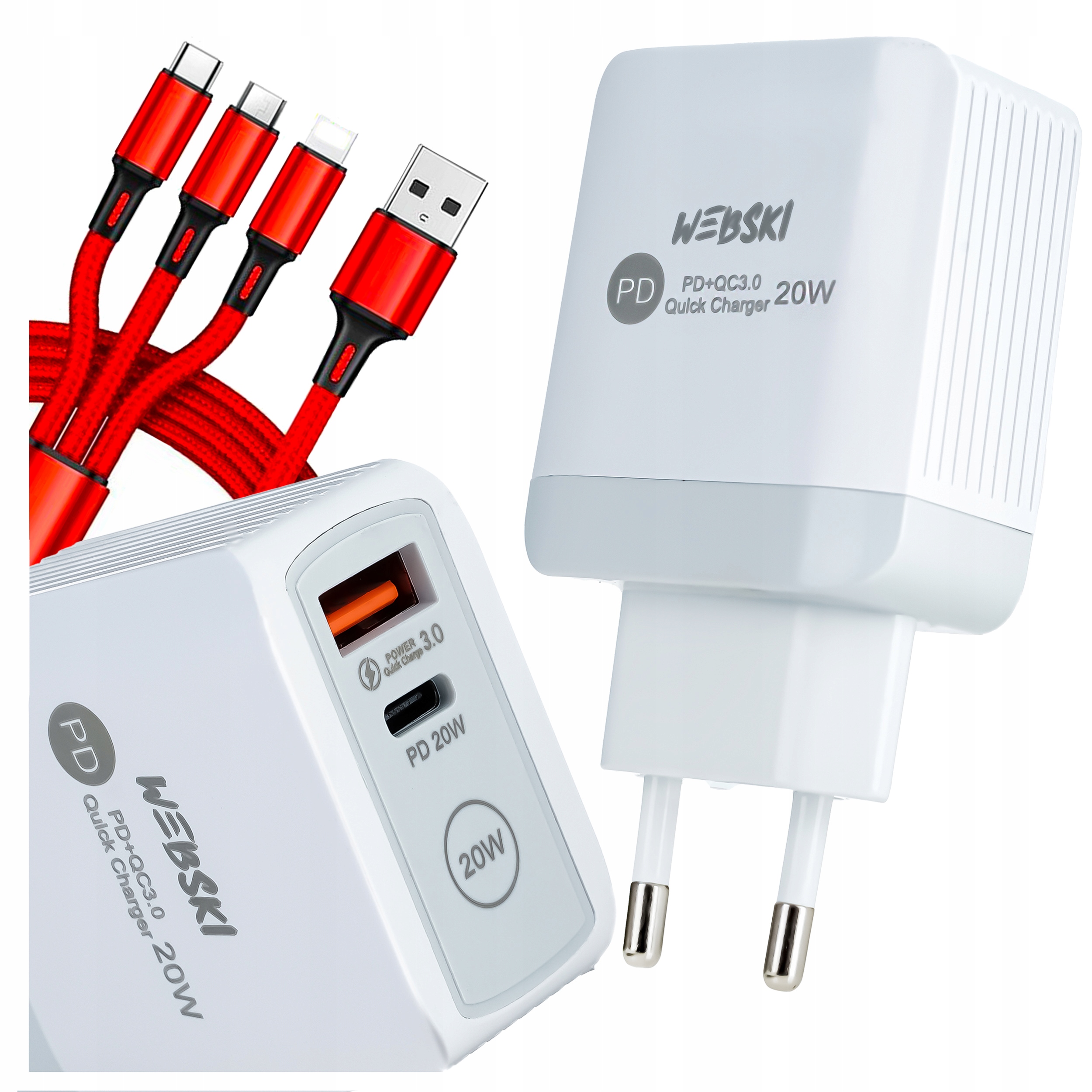 

Szybka Kostka Ładująca 20W 2 Porty Quickcharge 3.0