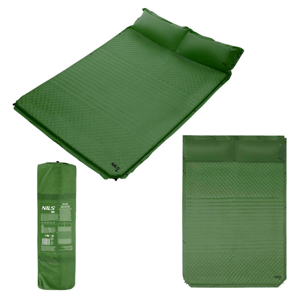 Mata Samopompująca Karimata Dwuosobowa Turystyczna Gruba 186x130x3 cm Nils