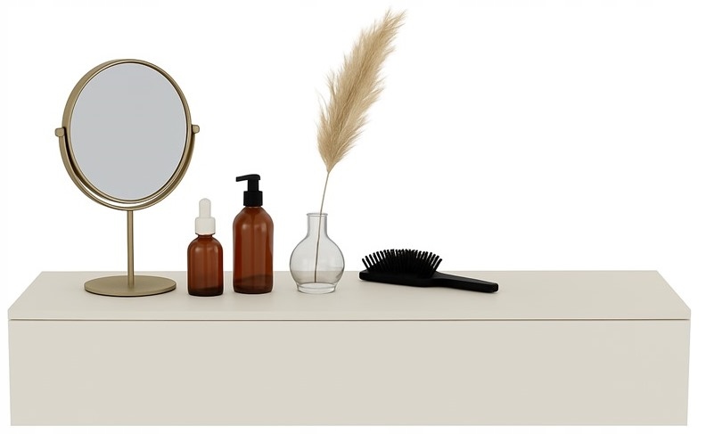 Toaletka závesná konzola Voga 90 cm kašmír matná zásuvka s plným výsuvom