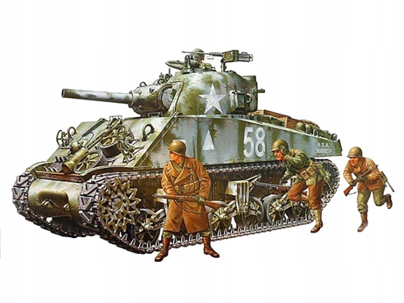 1/35 tank M4A3 Sherman 105mm houfnice Tamiya 35251
