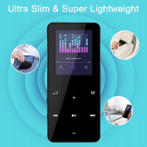 WYSOKA JAKOŚĆ ODTWARZACZ MP4 MP3 16GB BLUETOOTH 5.0 HIFI RADIO czarny Komunikacja Bluetooth