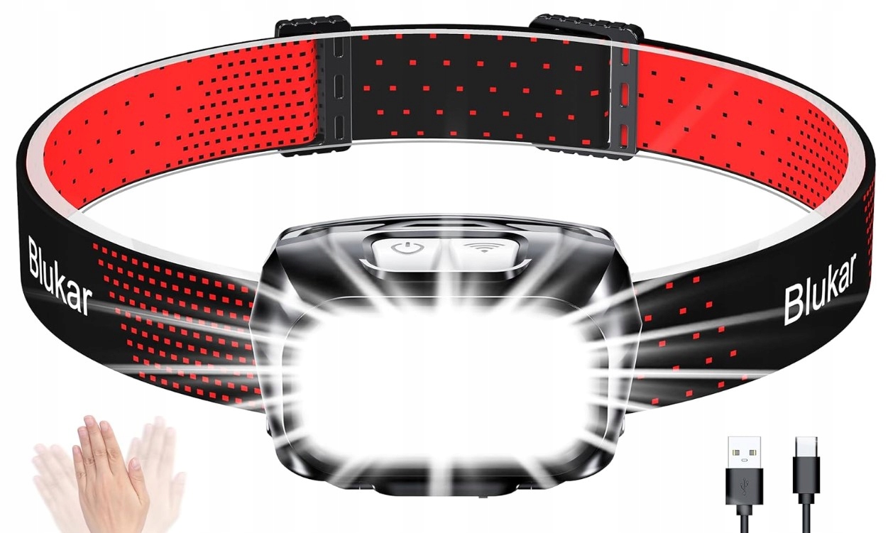 Blukar Lampa LED Latarka Na Głowę Czołowa Jogging — miniatura 11