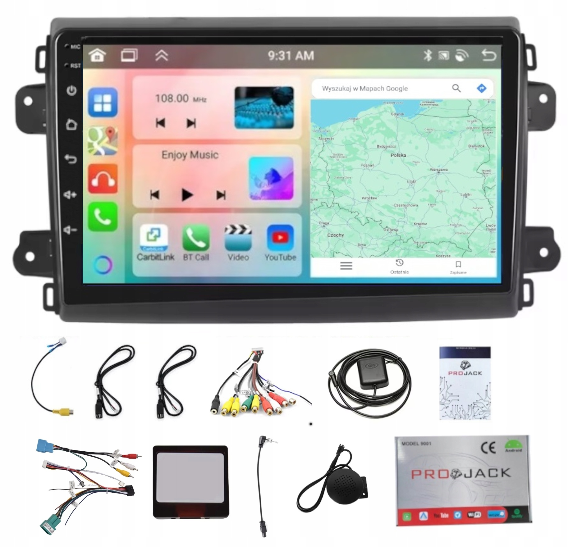 Autorádio S Navigací Carplay Fiat Ducato 2020-2023 Wifi Android 6GB Ram 128GB Rom