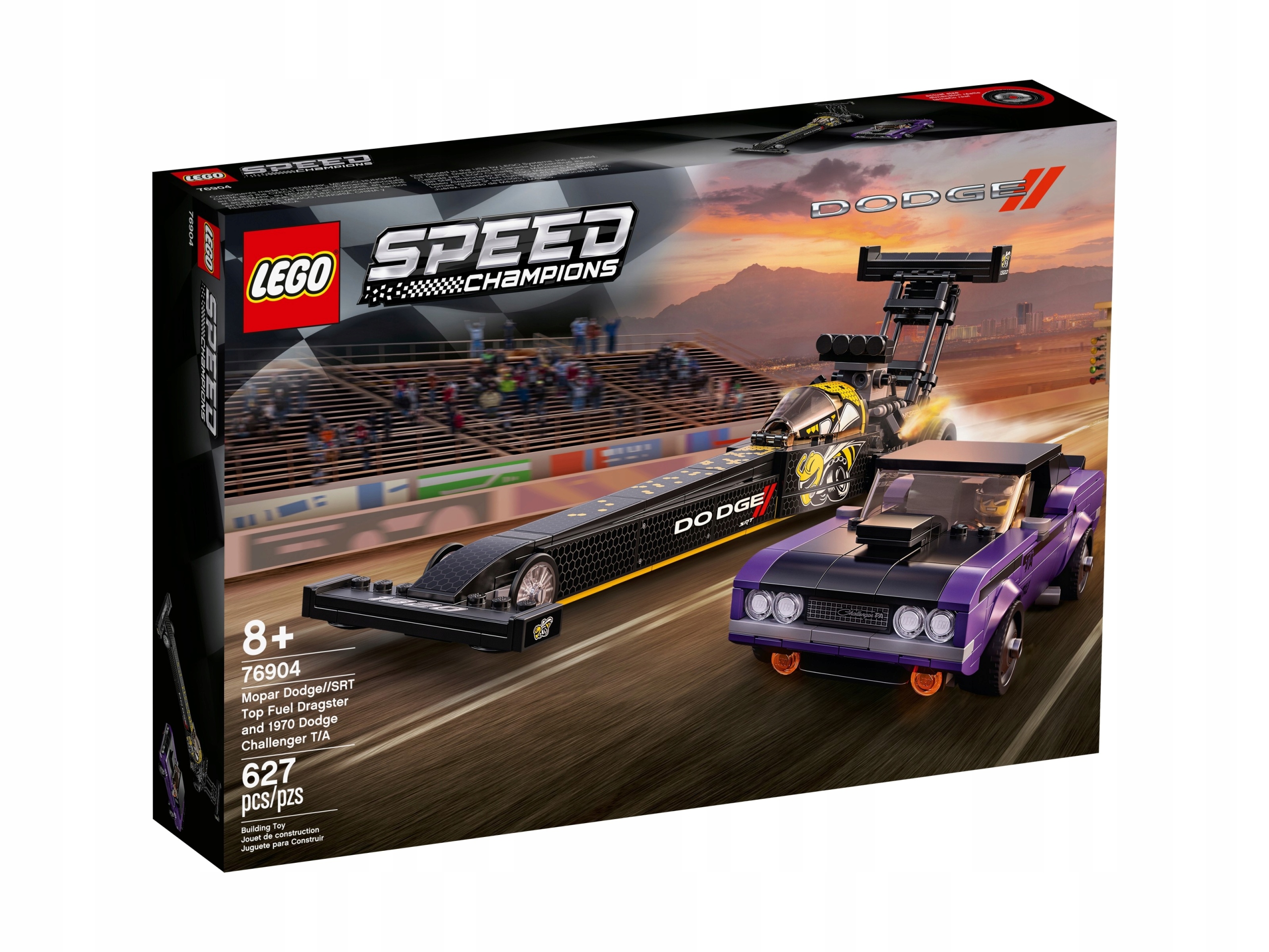 Lego Speed Champions 76904 Dodge Srt Dragster a 1970 Challenger Nové