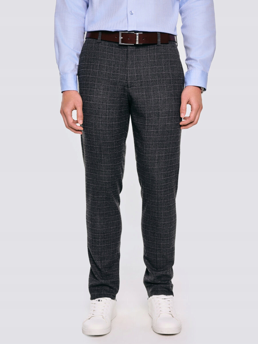 Big Star Pánské Kalhoty S Kostkovaným Okrajem Šedé Jordini 903 S