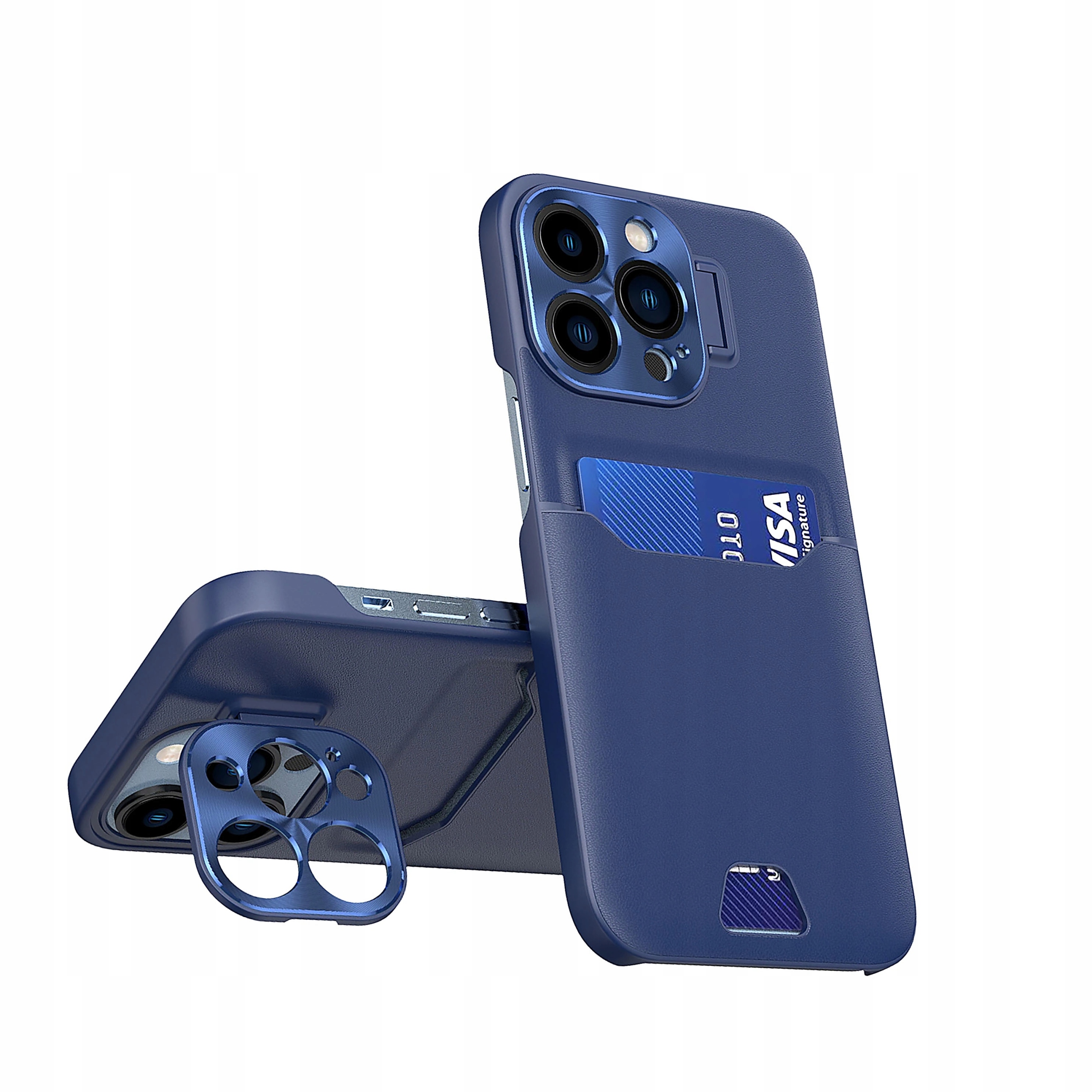 Leather Stand Case etui do iPhone 14 Pro Max portfel na kartę z podstawką