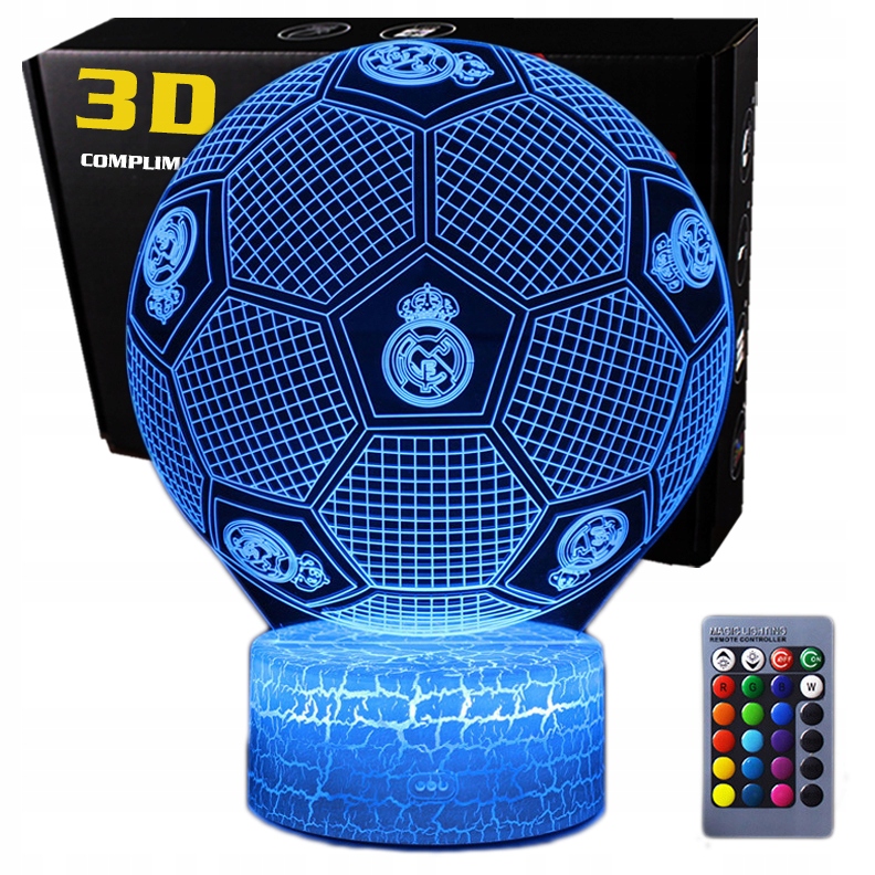 

Lampka 3D nocna led usb Fc Real Madryt Piłka Nożna