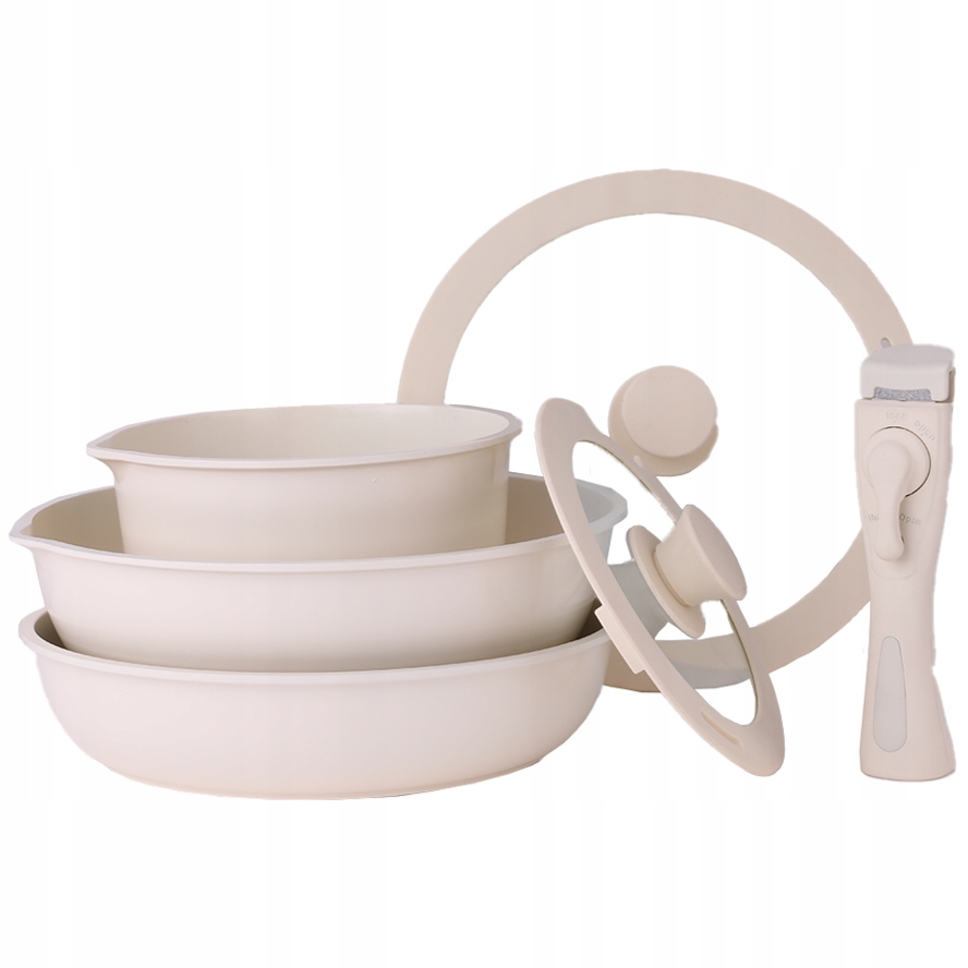 Sada Hrnců Pánev Ndukce Trouba Non-stick Beige Chef 8ks