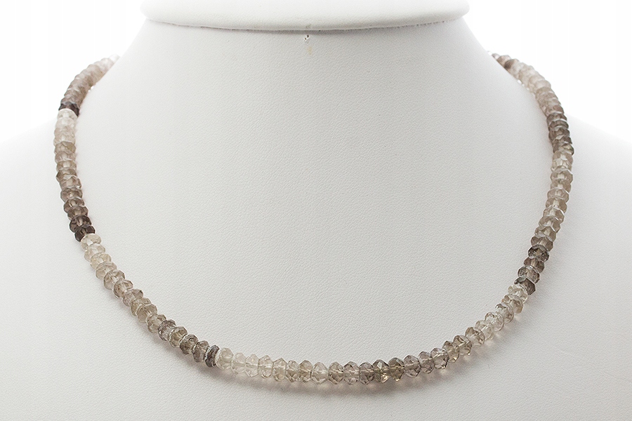 Náhrdelník Kouřový křemen fasetovaný Stříbro (GNK33)