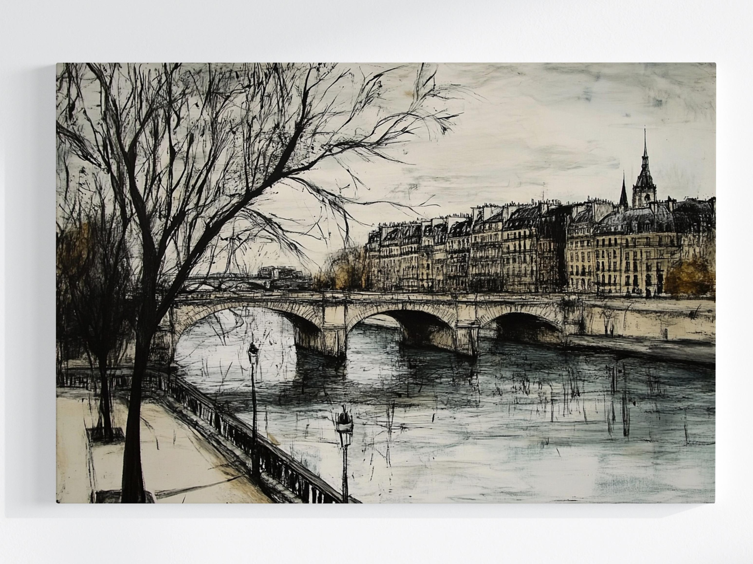 Obraz Na Plátně Canvas Město Paříž Řeka Mosty Architektura Pohled 120x80