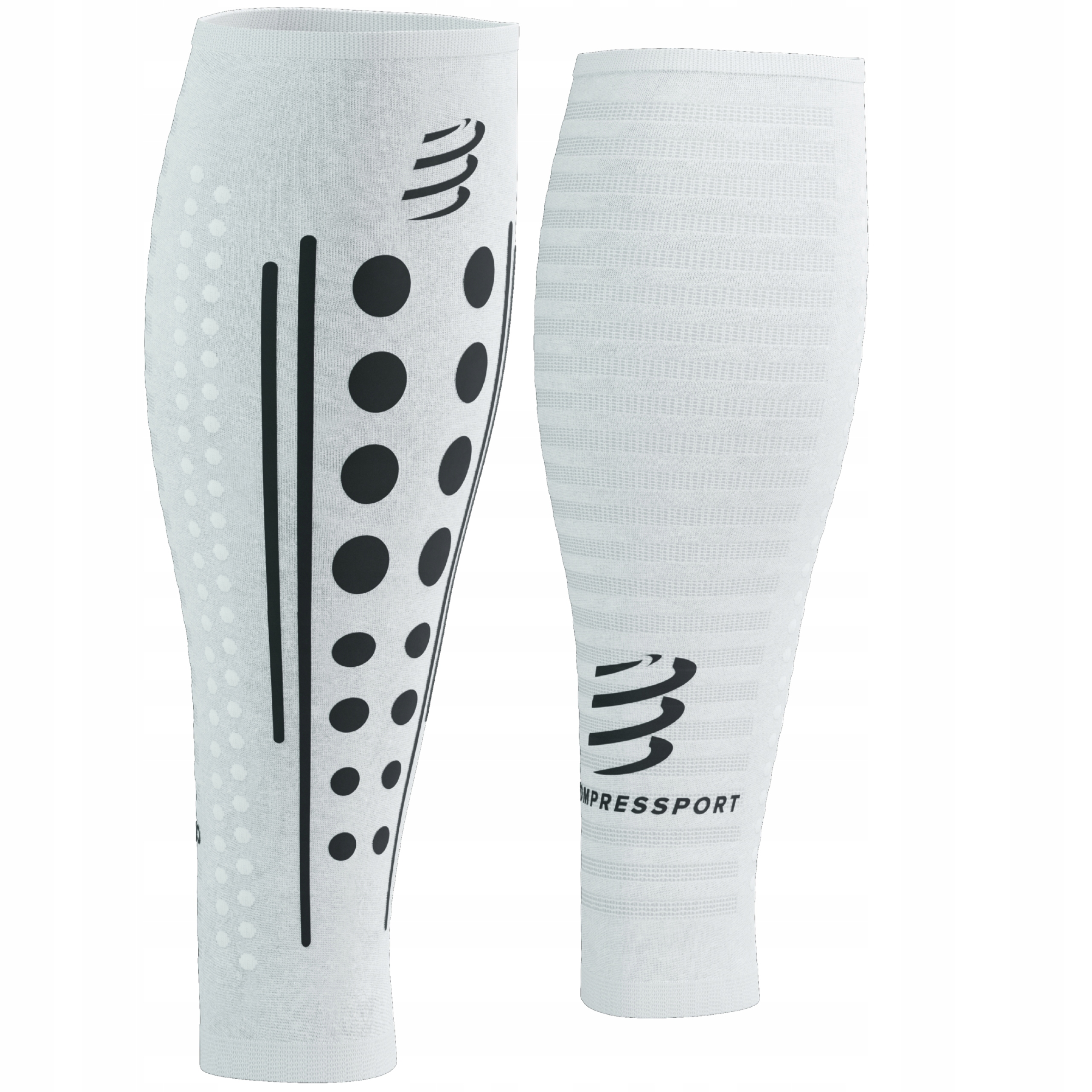 Opaski Kompresyjne na Łydki Lekkie Compressport R2 Aero Biało/Czarne T2
