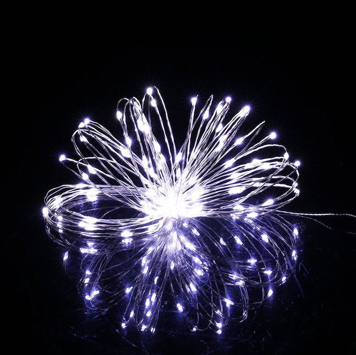 LAMPKI 20 LED DRUCIKI OŚWIETLENIE CHOINKOWE ZIMNE BIALE NA BATERIE MIKRO Marka Springos