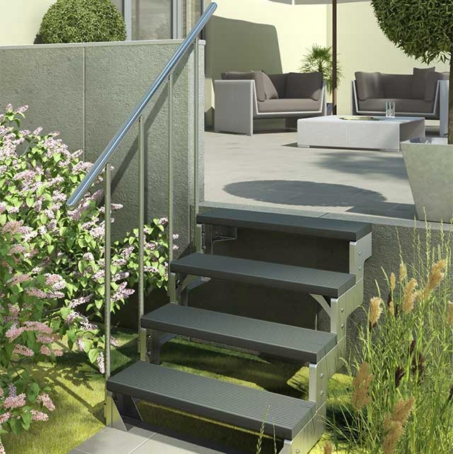 SCHODY ZEWNĘTRZNE DOLLE SZER 80CM ANTRACYT H=44 cm Kod producenta 5068305