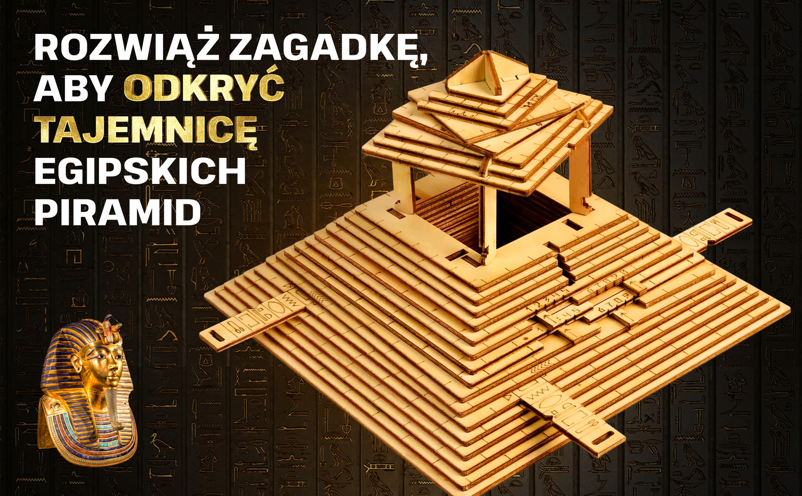 ESC WELT Quest Piramida - Skrzynka Łamigłówka dla Dorosłych i Dzieci Materiał drewno