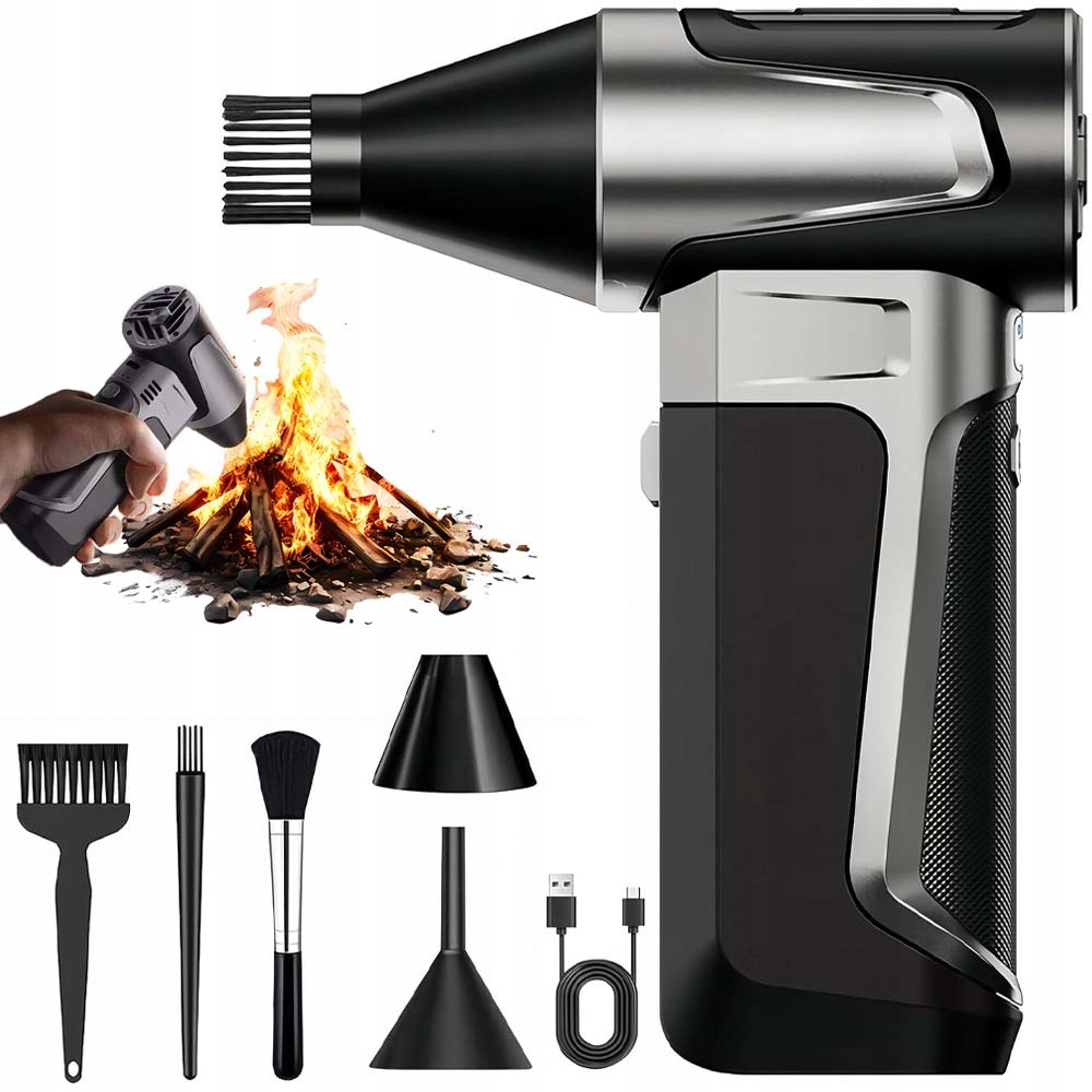 Dmuchawa Dmuchuś Mini Turbo 3 Prędkości Air Duster Usb Do Kurzu 5000MAH