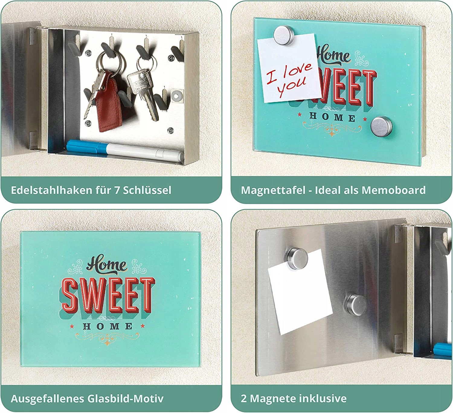 Szafka na klucze magnetyczna retro "Sweet home" 20x15 cm Szerokość mebla 20 cm