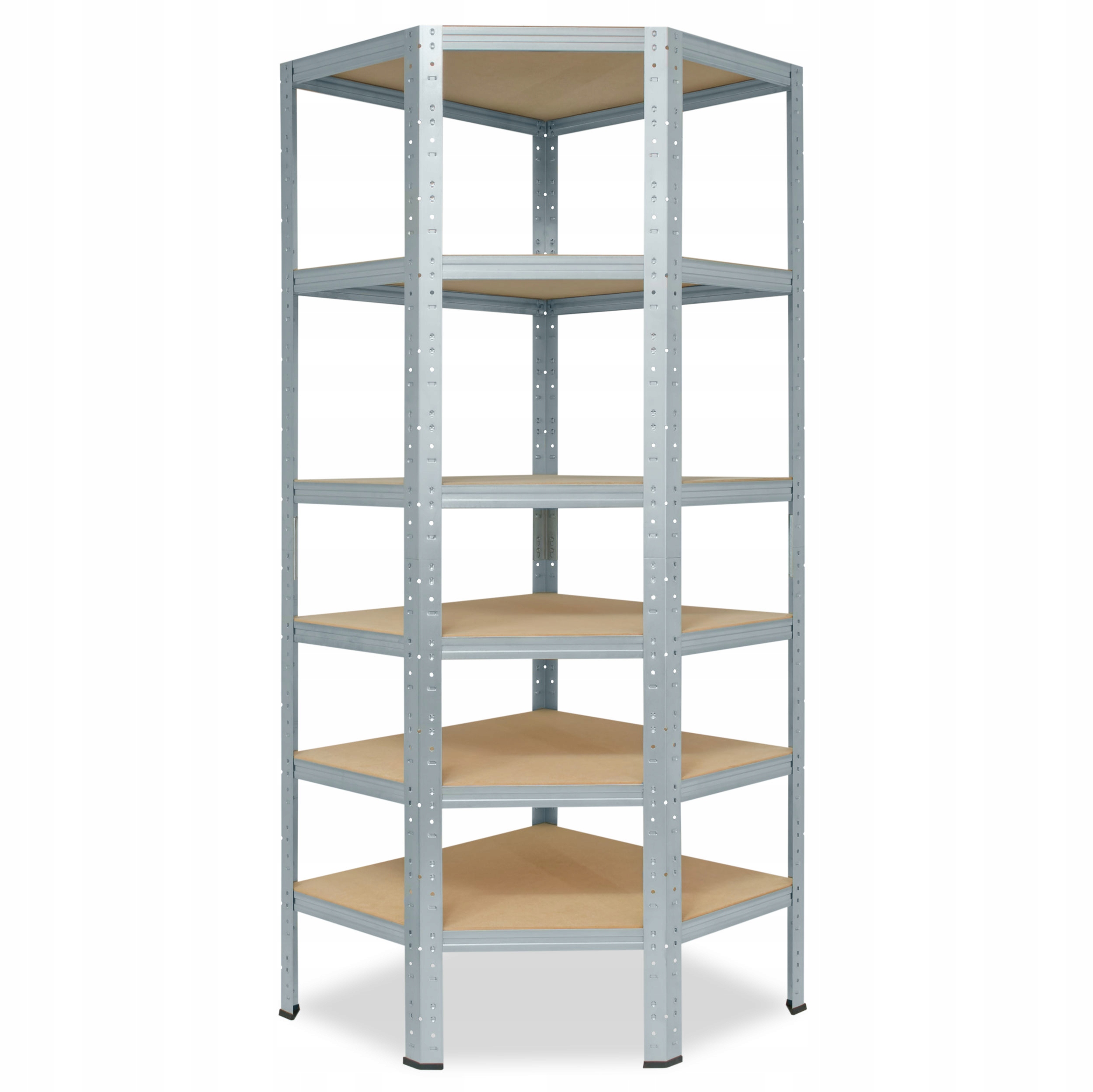 shelfplaza Home 180x80x50 cm regał narożny ocynkowany z 6 półkami