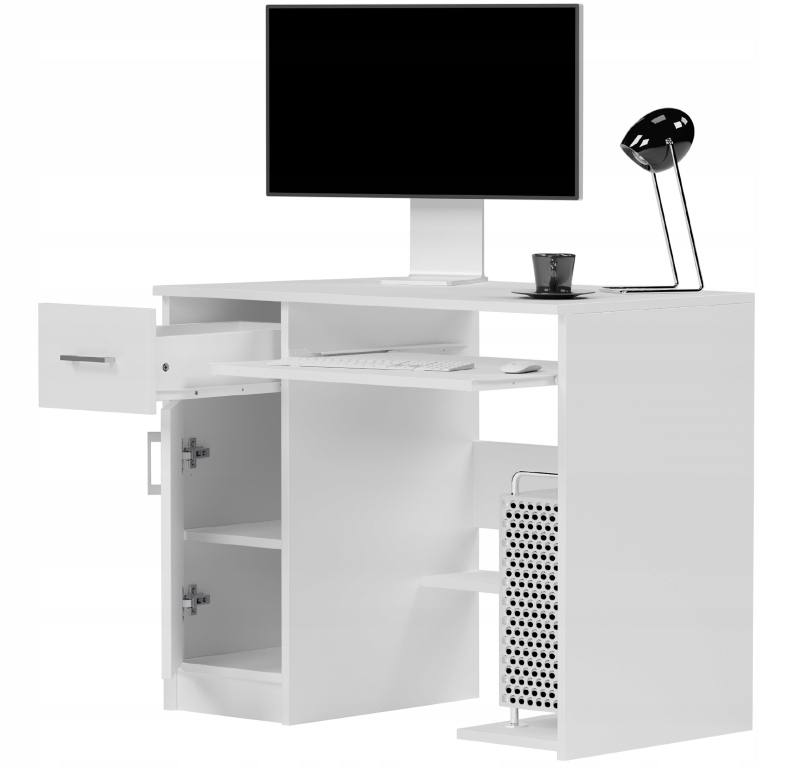 BIURKO KOMPUTEROWE 90CM STOLIK LAPTOP BIAŁA N-10