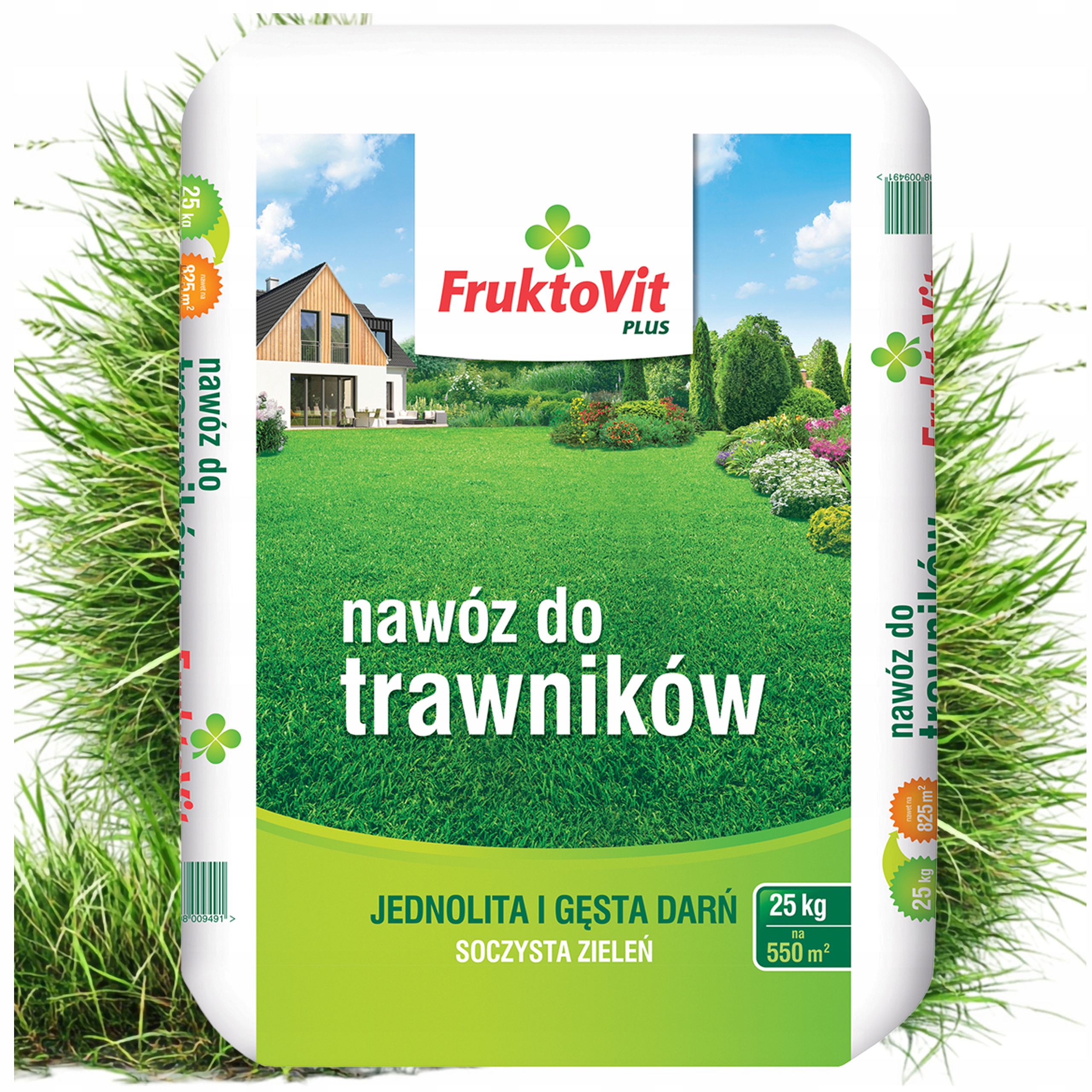 Nawóz Do Trawników Trawy Gęsta Preparat Soczysta Trawa Darń Fruktovit 25KG