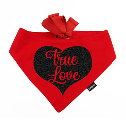 Levně Červená Nákrčník pro psa Srdce Brokát True Love Psiakrew S