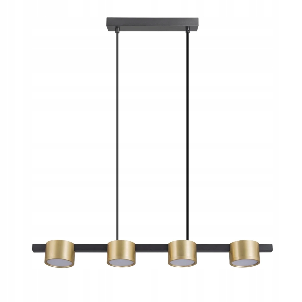 Závěsná lampa černá zlatá bodová nad stůl spotový ostrov 4 body Polux