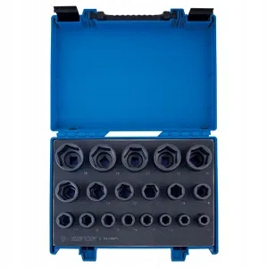 ZESTAW KRÓTKICH NASADEK UDAROWYCH 6-KĄT. 1/2" 10 - 36mm W WALIZCE, 19 SZT.