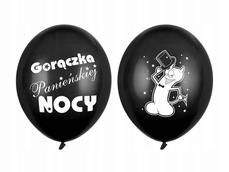 

Balony Gorączka Panieńskiej Nocy Czarne 30CM 6 Szt