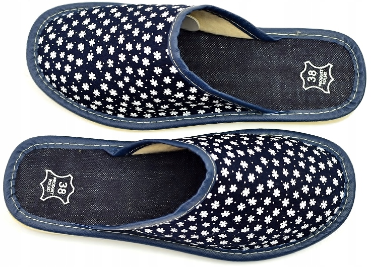 KAPCIE PANTOFLE KLAPKI DOMOWE DAMSKIE CIAPY R. 38 - 24 CM Materiał zewnętrzny tkanina