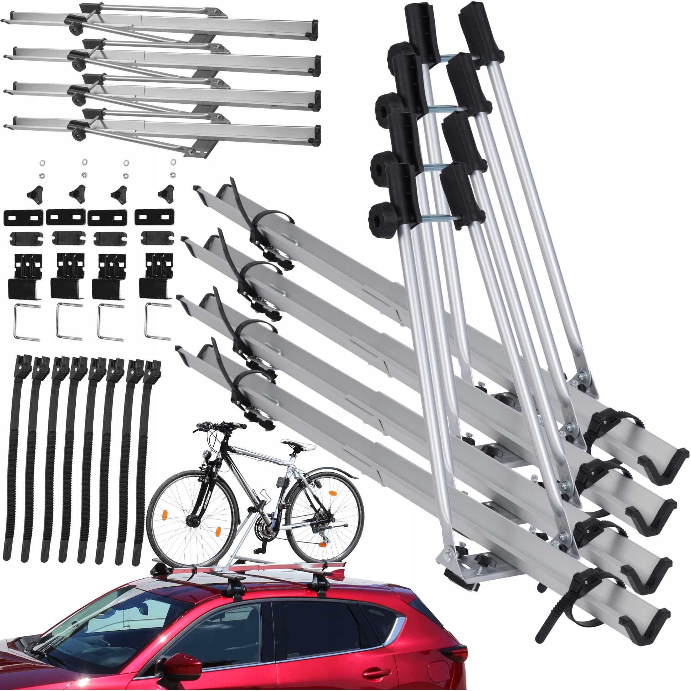 4x Uchwyt rowerowy AMOS2 bagażnik na rower ALU TUV