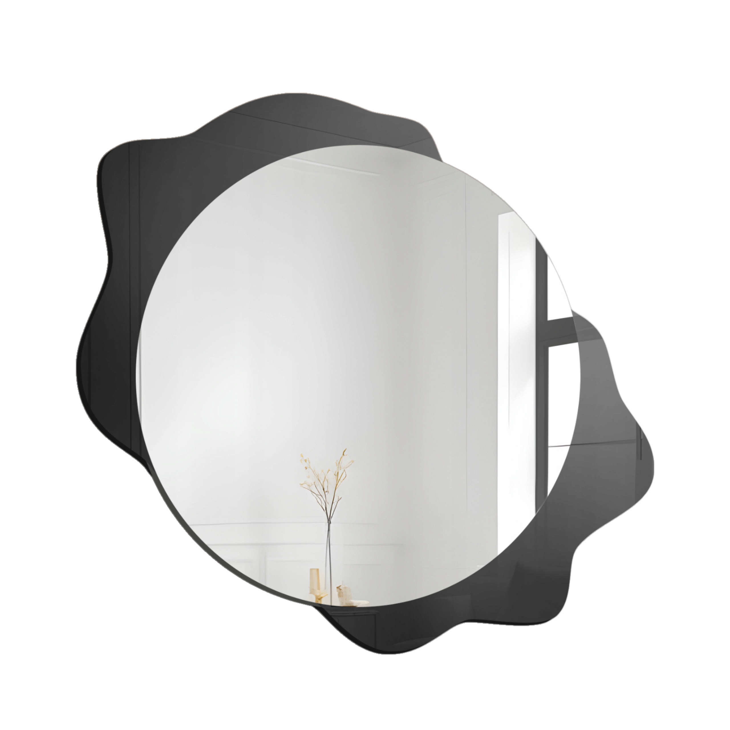 Zrcadlo Dark Drop na černé skvrně 80x78