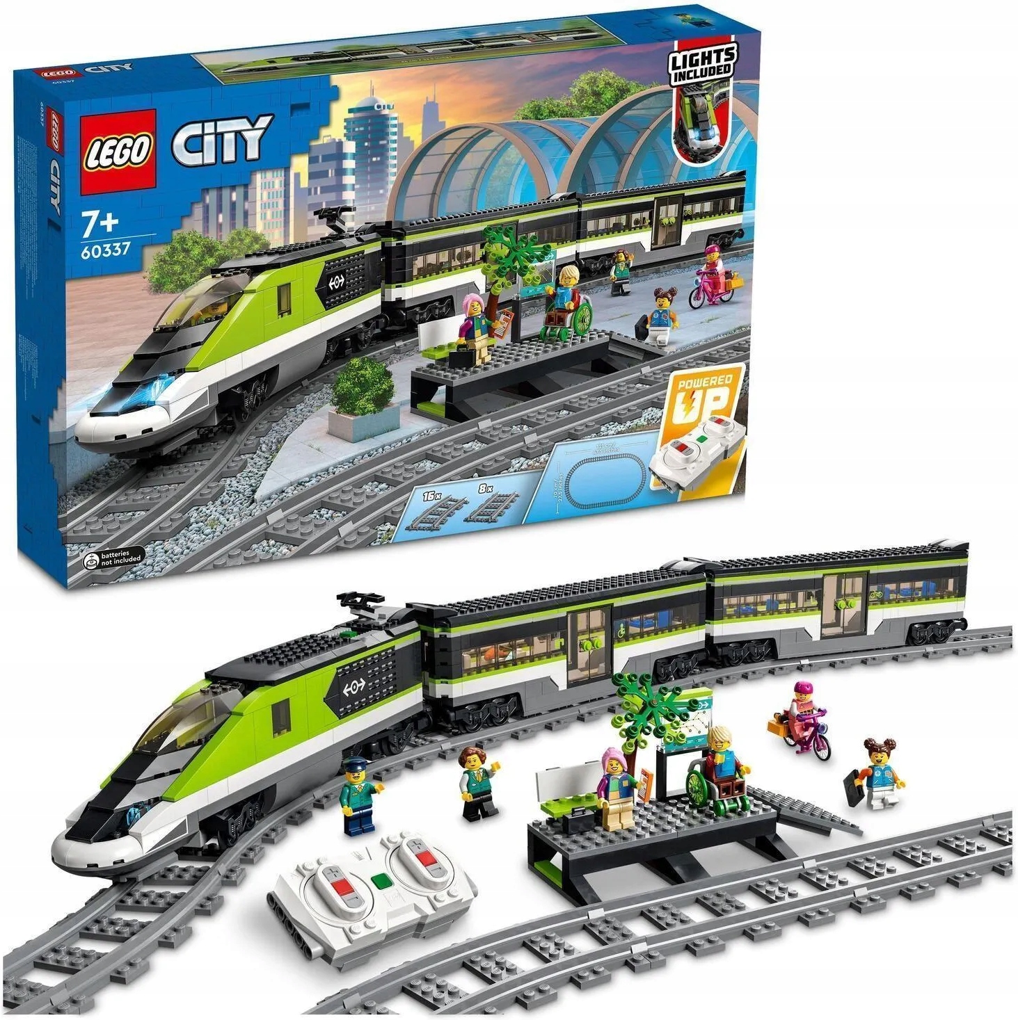 stavebnice Lego City 60337 Expresní osobní vlak Zelený vlak Koleje