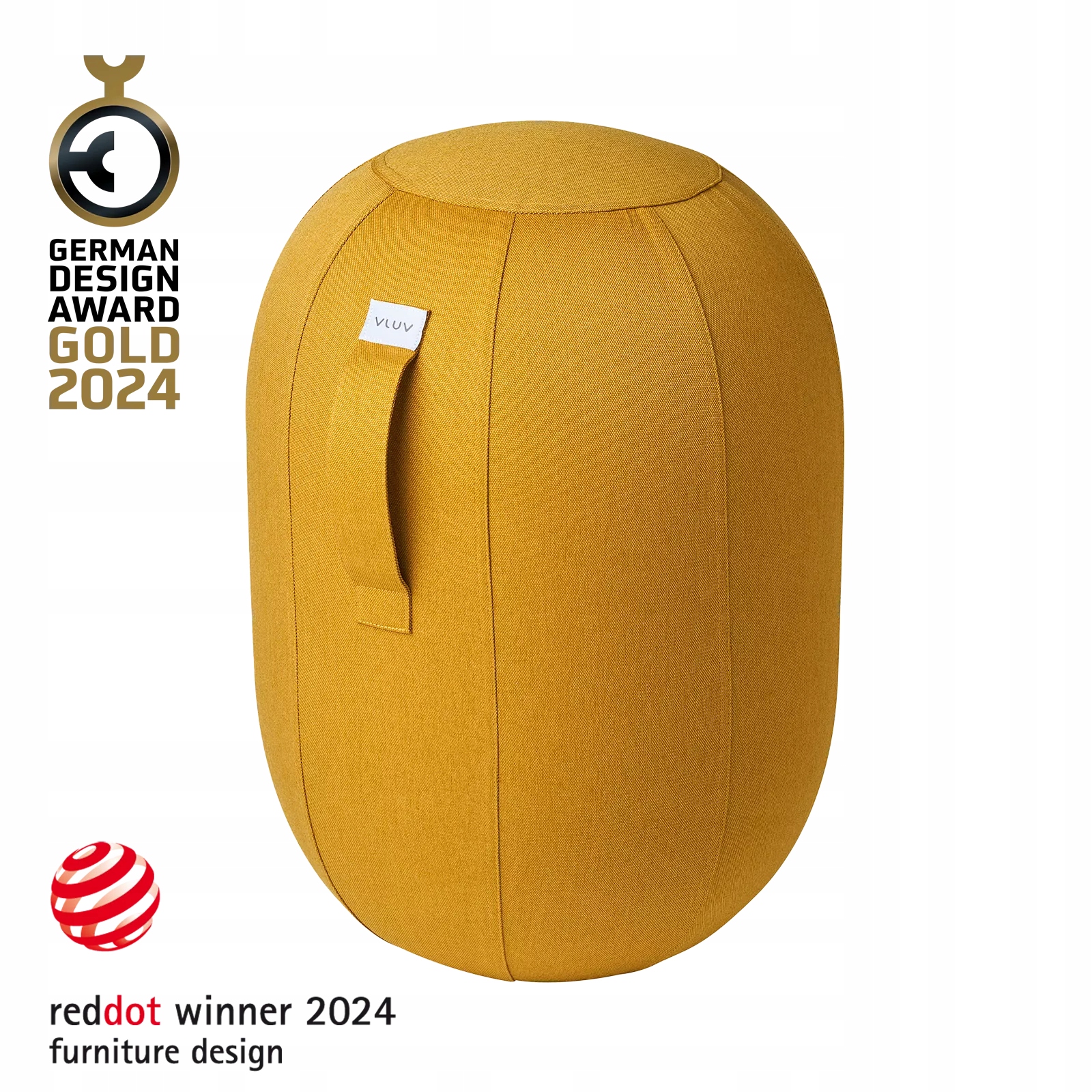 Balančná stolička Vluv Kapsul Leiv L Mustard aktívne sedenie doma