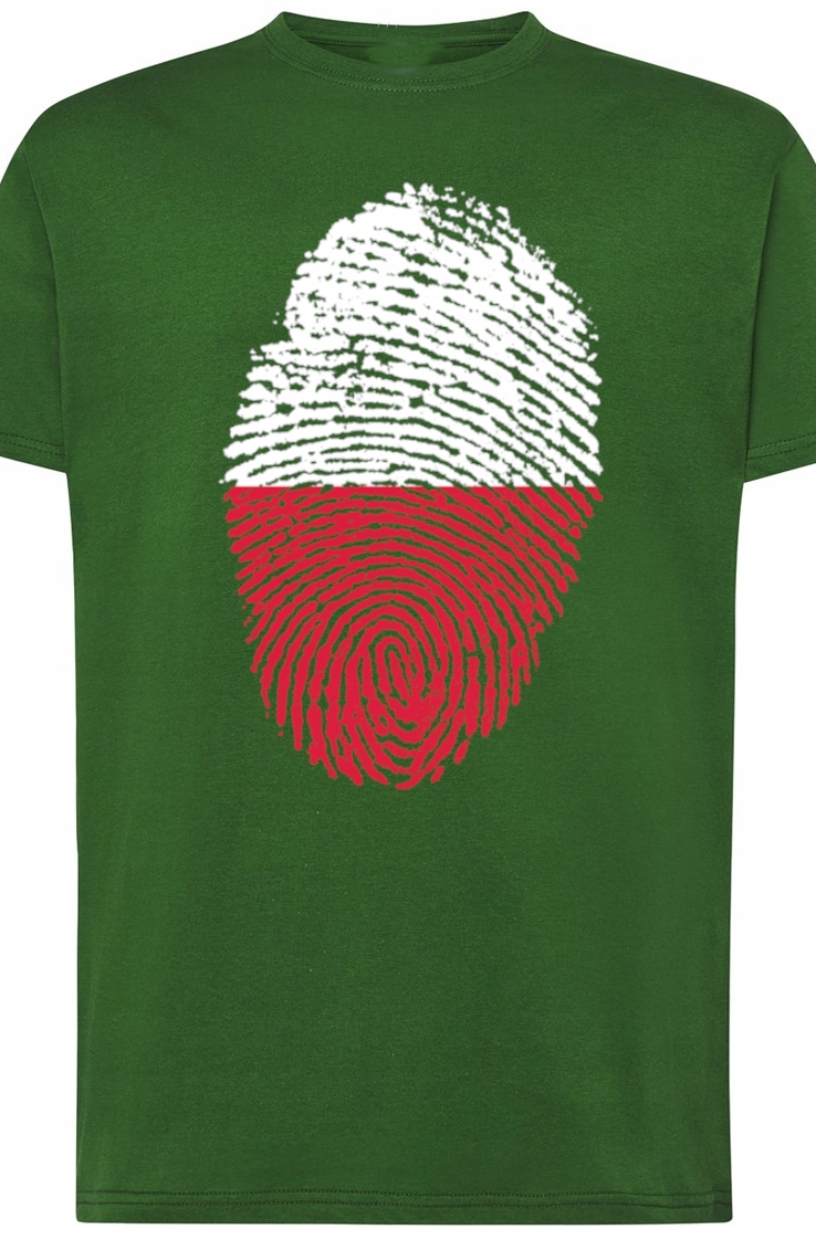 

Polska Flaga Odcisk Męski T-Shirt Nadruk Rozm.S