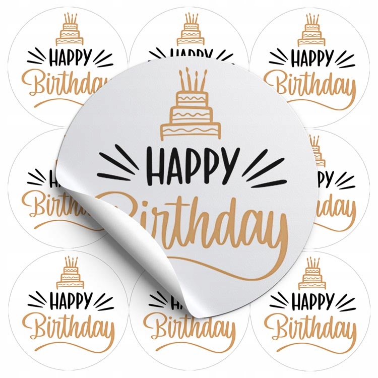 

Naklejki Ozdbone 10 sztuk Happy Birthday eko