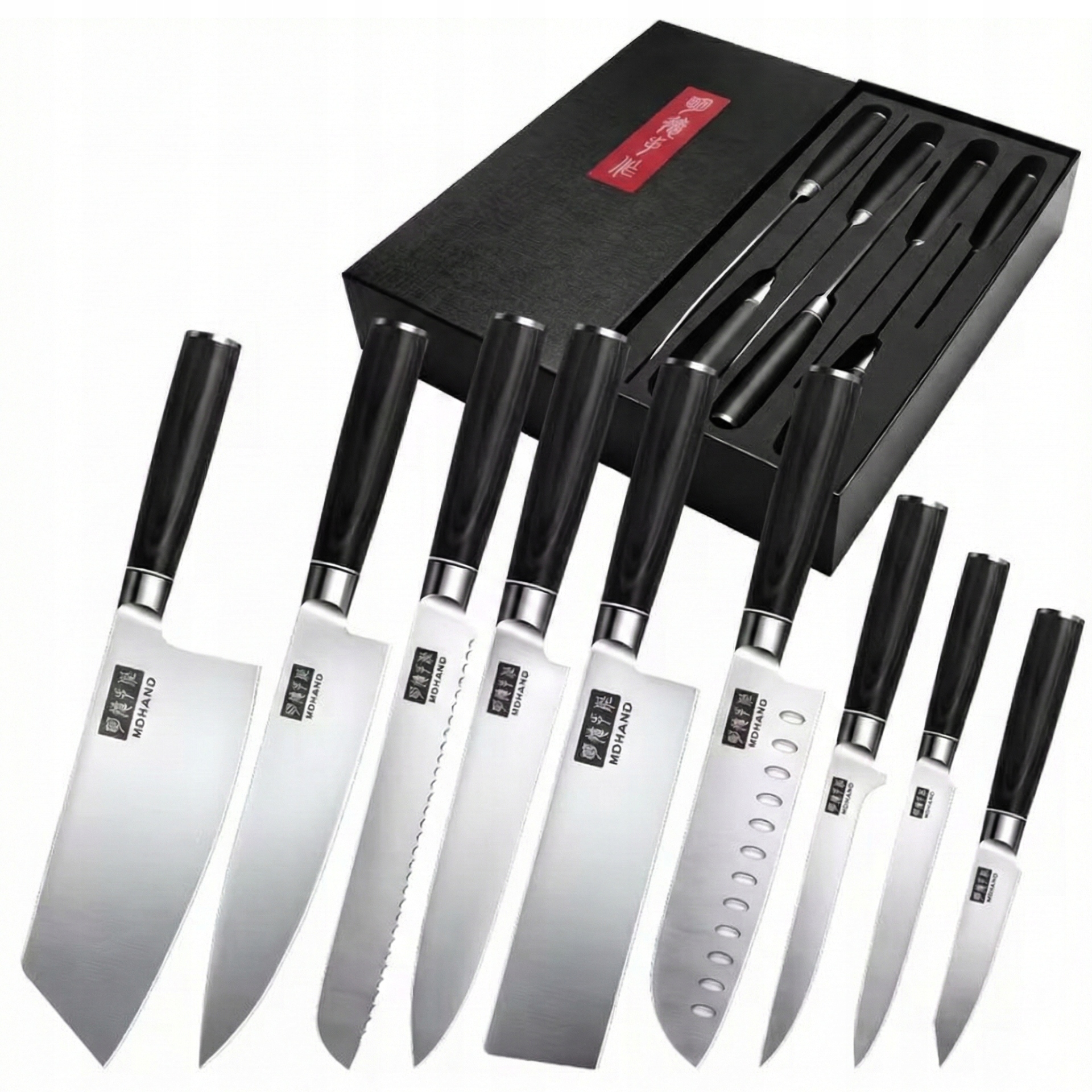 Sada Kuchynských Nožov 9 Kusov v japonskom štýle v exkluzívnom balení