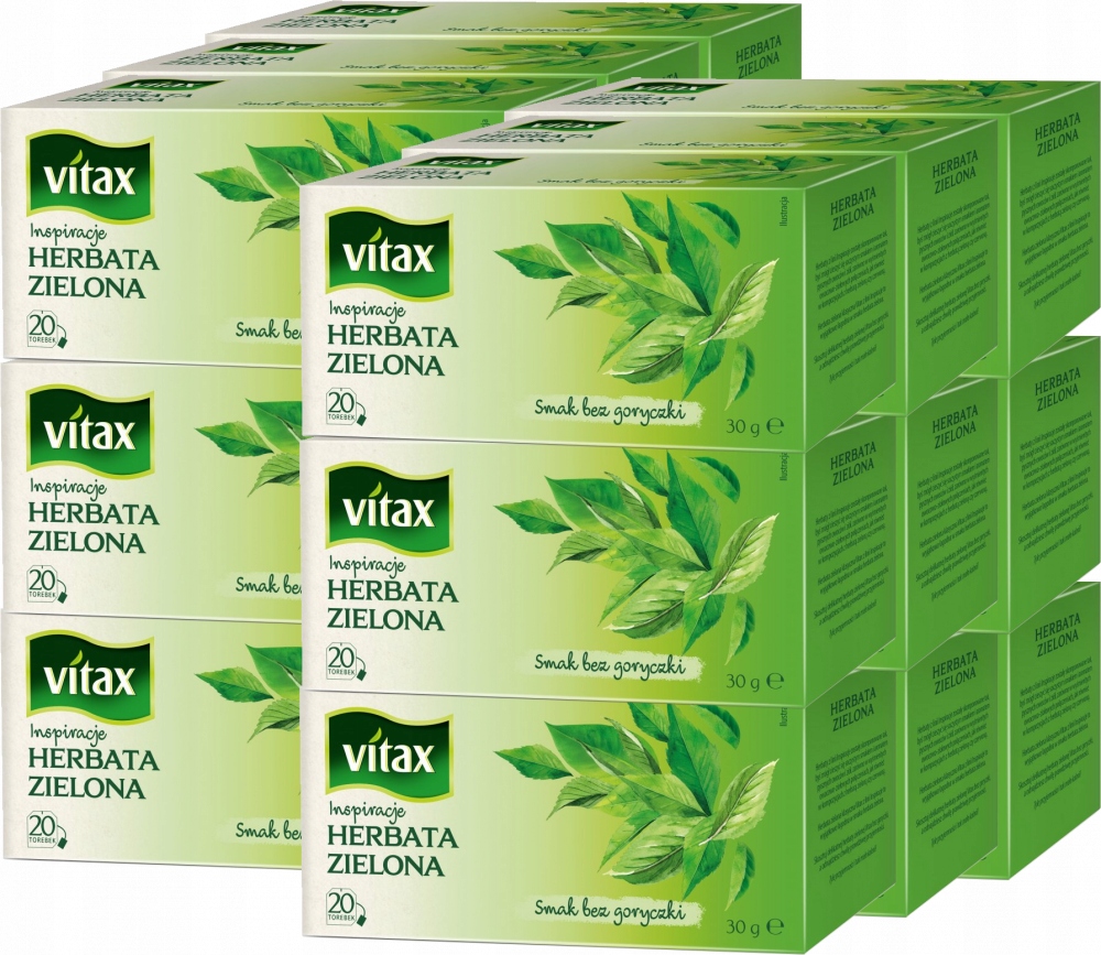 Herbata ekspresowa Zielona Vitax 20 torebek x18