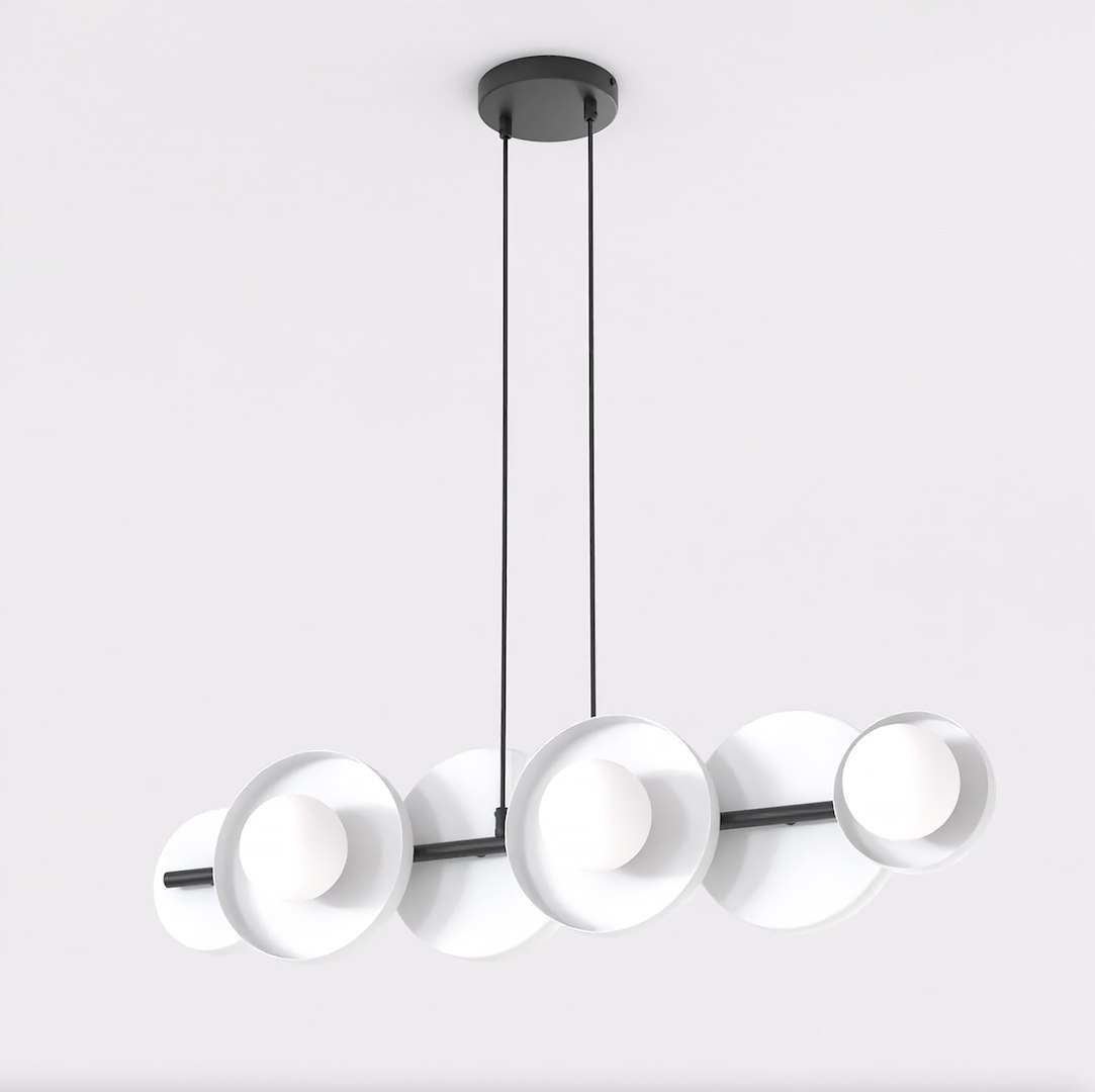 Závěsná lampa Model 6 Bl minimalistická, černá, geometrická
