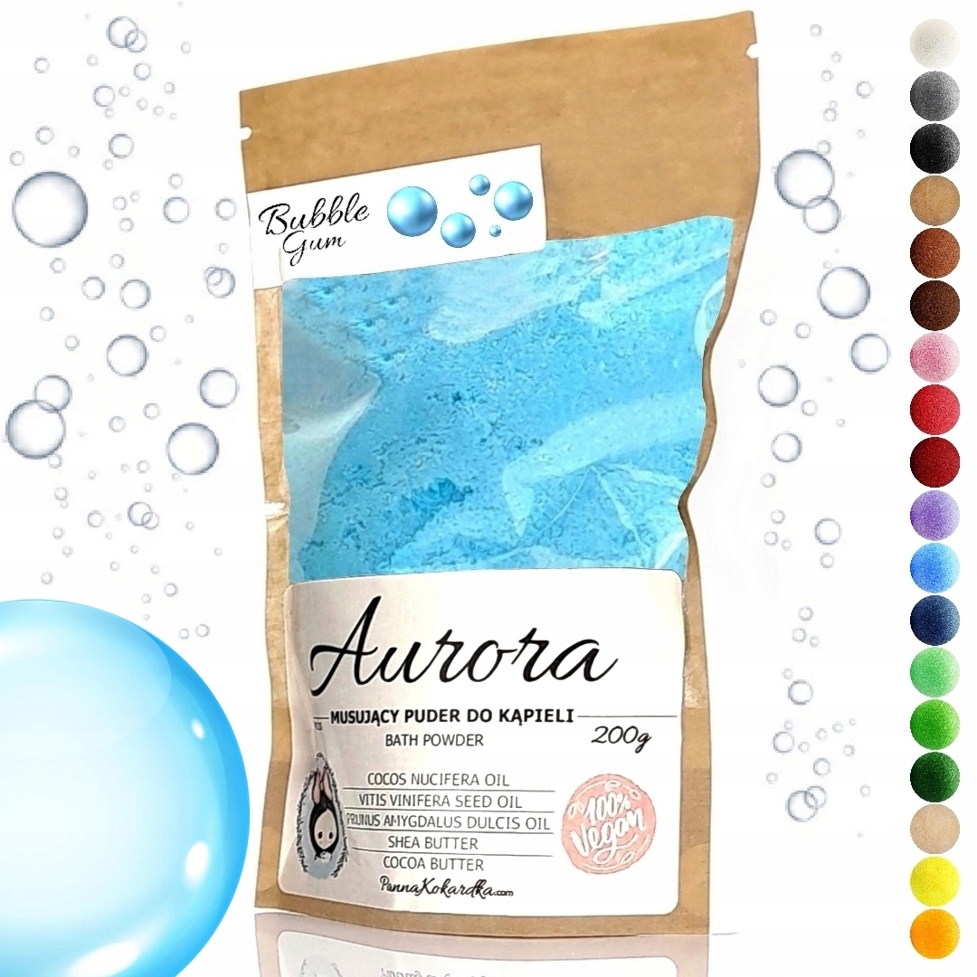 Sól MUSUJĄCY PUDER DO KĄPIELI o zapachu GUMY BALONOWEJ smerfowy niebieski