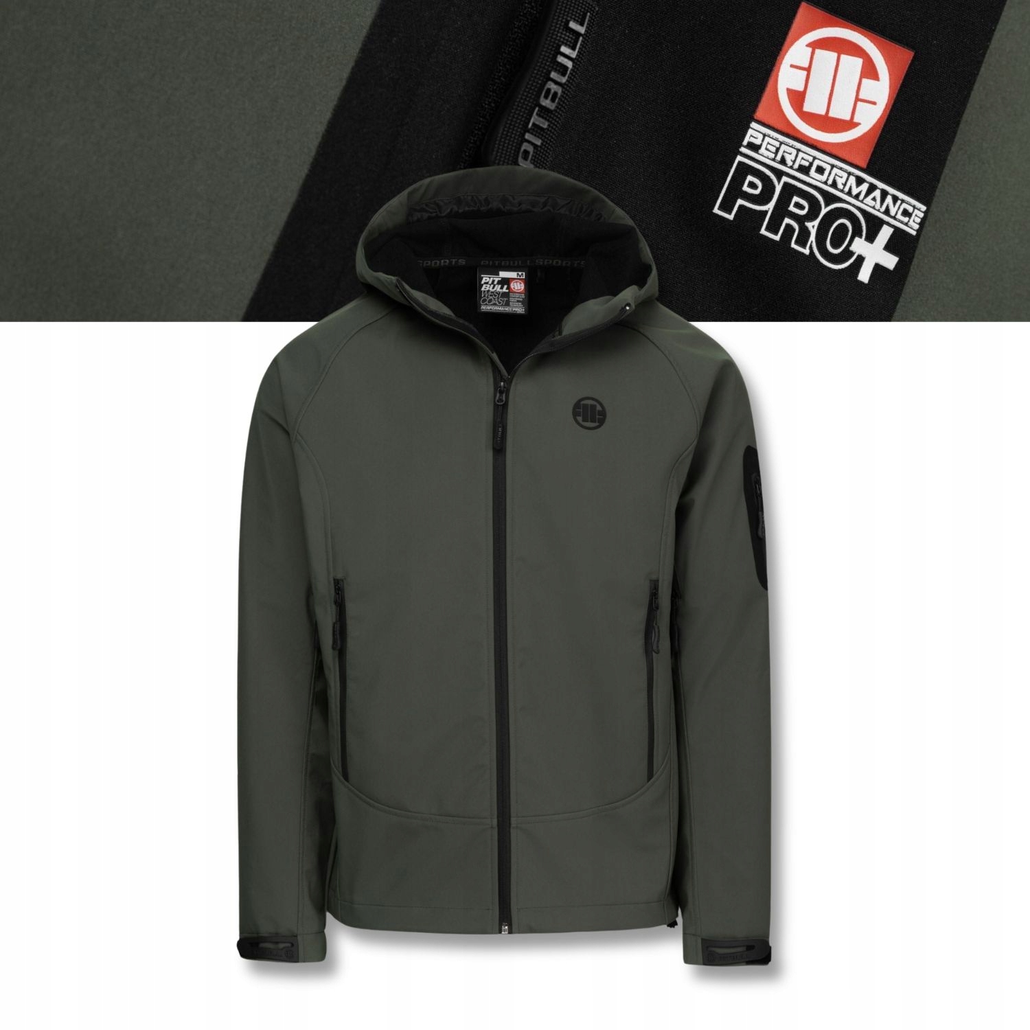 Pánská bunda s kapucí Pitbull Softshell Rockfish II technická, komfortní