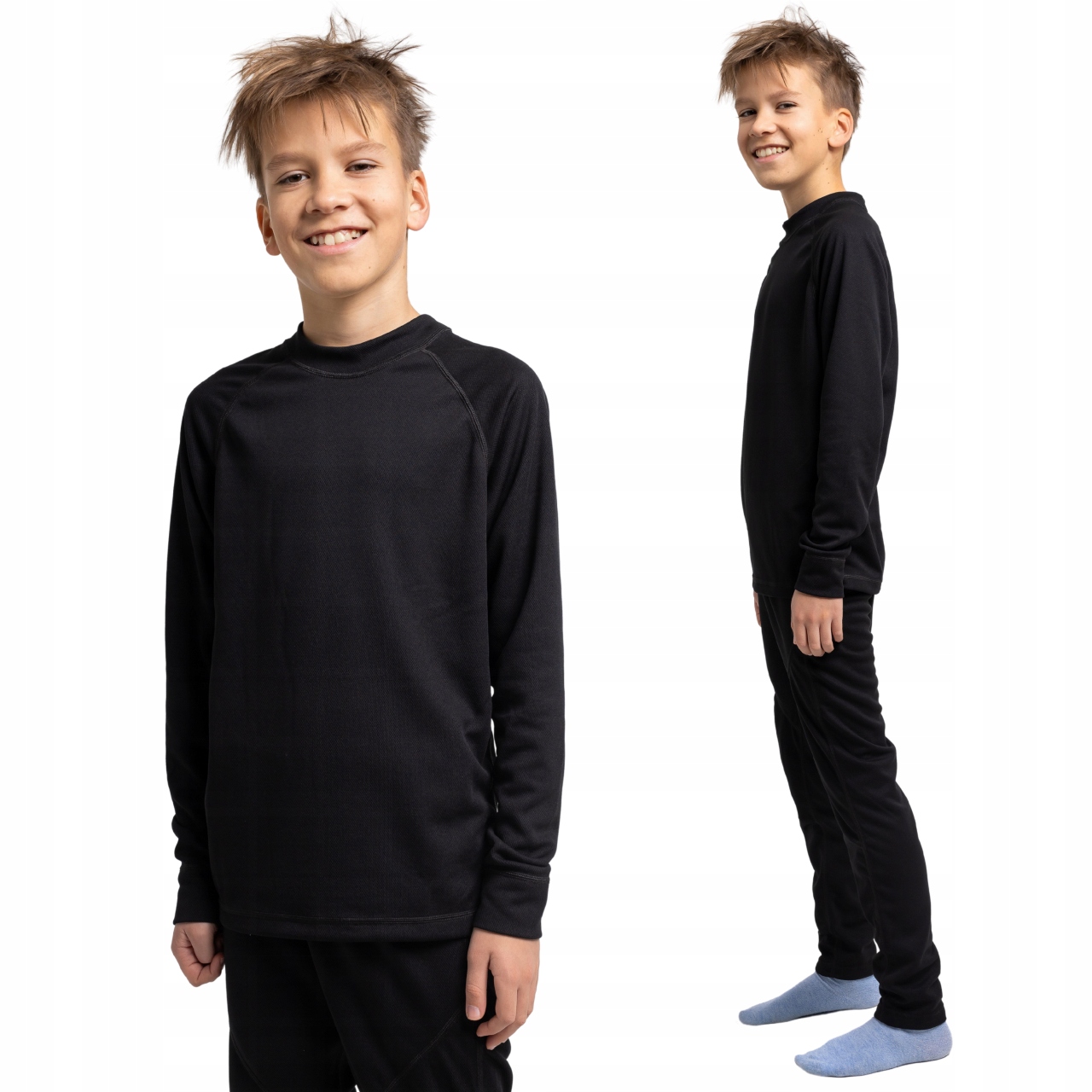 BIELIZNA TERMOAKTYWNA DLA DZIECI 134 KOMPLET CIEPŁY MESZEK SZYBKOSCHNĄCY Materiał dominujący Poliester