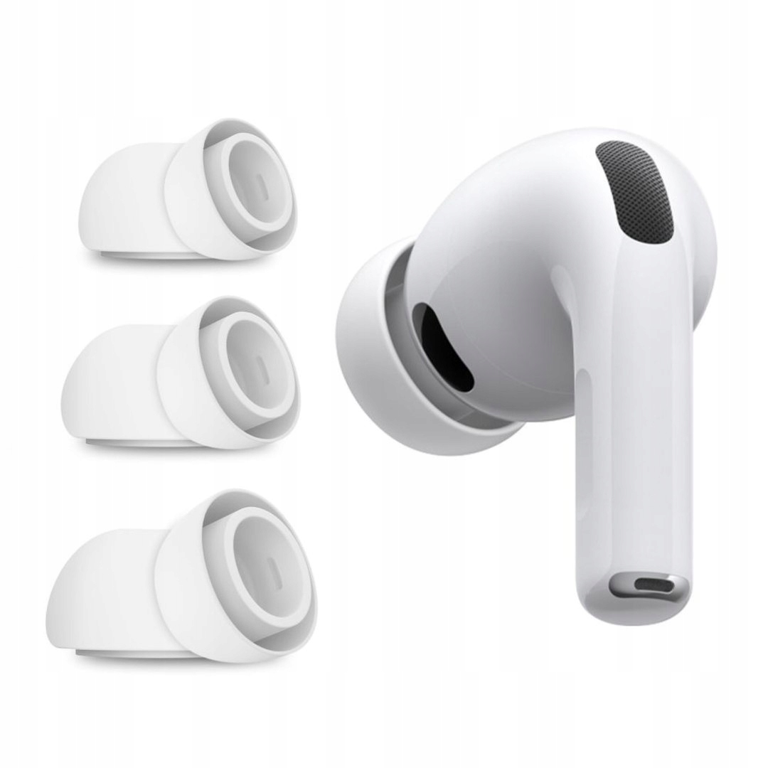 Nakładki na słuchawki AirPods Pro 3 w rozmiarach S M L białe 6 szt.
