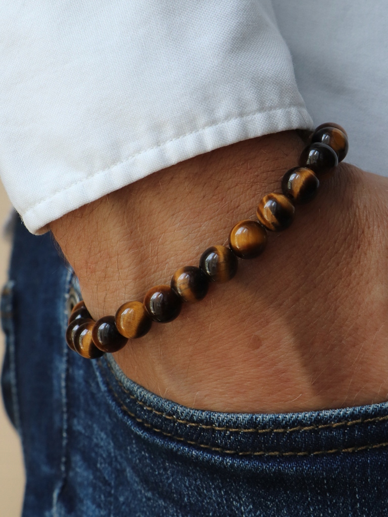 Pánský náramek tygří oko 22 cm