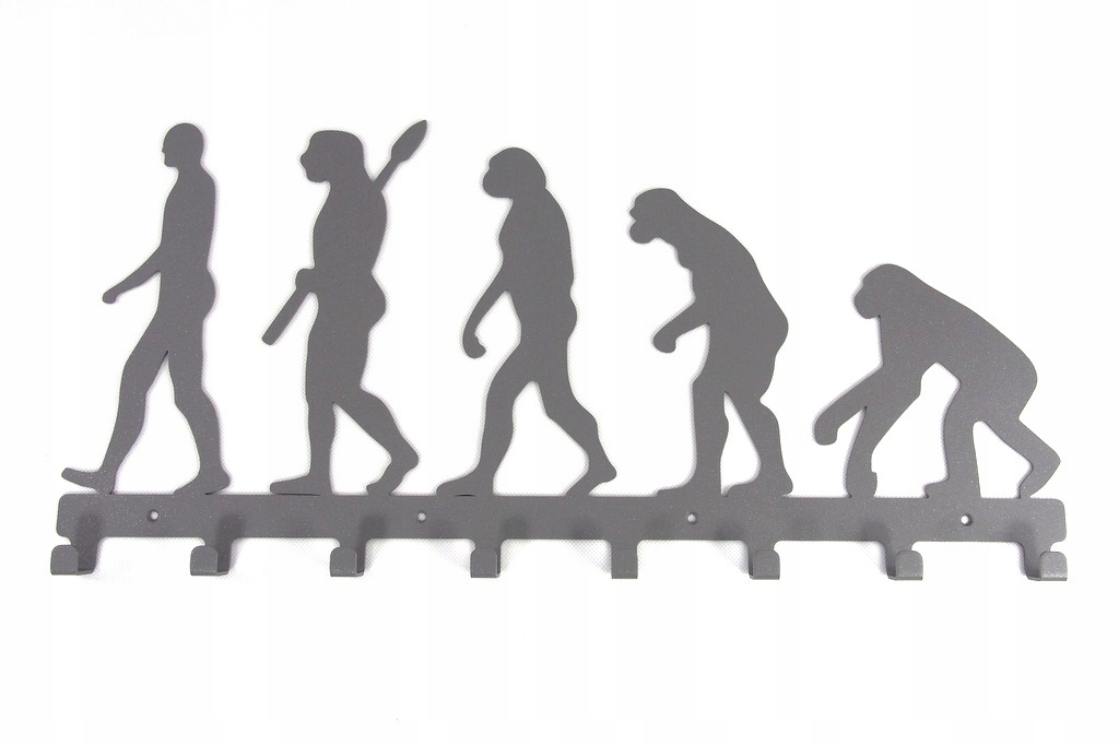 Věšák na oblečení s grafikou a klíčem Ewolucja Darwin