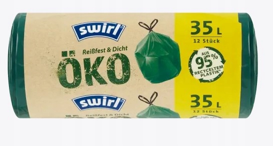 Levně 3X Swirl, Pytle na odpadky s držadly 35 l, 12 kusů