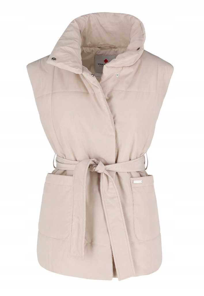 Krátká přechodová vesta dámská béžová bunda Volcano V-jiřina S