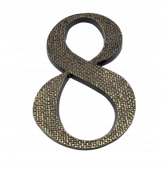 CYFRA NUMER NA DOM BUDYNEK MOSIĘŻNA PATYNA 20 cm 8