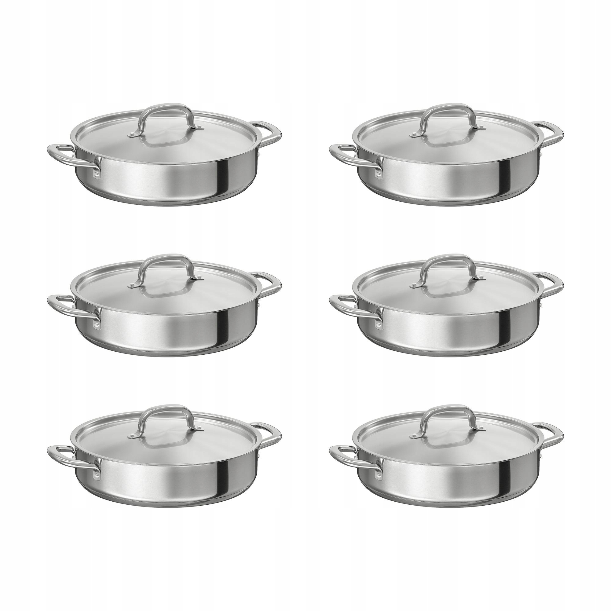 6 szt. Patelnia do smażenia sauté 28 cm stal nierdzewna Ikea 365+